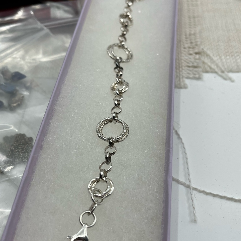 Vintage 1990s Sterling Silver 925 Geometric Bracelet - 7 inches - Picture 3 of 15